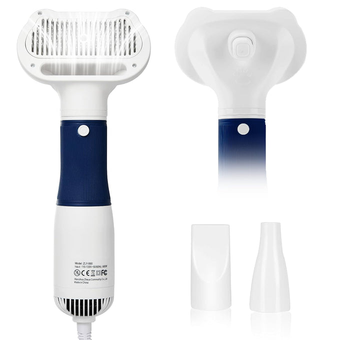 Professional 3-in-1 Dog Blow Dryer with Brush, Adjustable Temperature, and Quiet Operation
