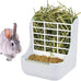 Rabbit and Small Pet Hay Feeder, Pink (Plastic), Adjustable, Removable Grass Rack, Stainless Steel Edge