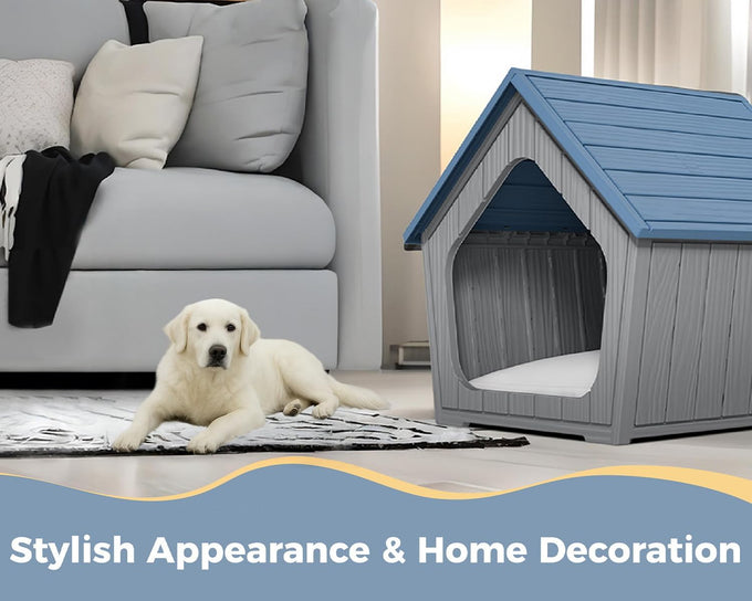 drato dog house indoor outdoor durable resin material houses for small dogs weatherproof cozy shelter