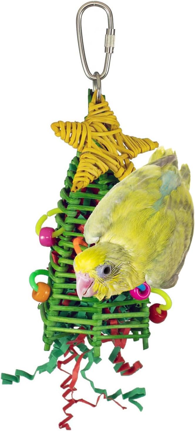 Super Bird Creations SB872 Mini Xmas Tree Bird Toy for Small to Medium Birds, 7" x 2"