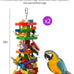 Ruby.Q 2 Pack Large Parrot Toy, Multicolored Wooden Chewing Toy for African Greys and Large Macaws, 20in