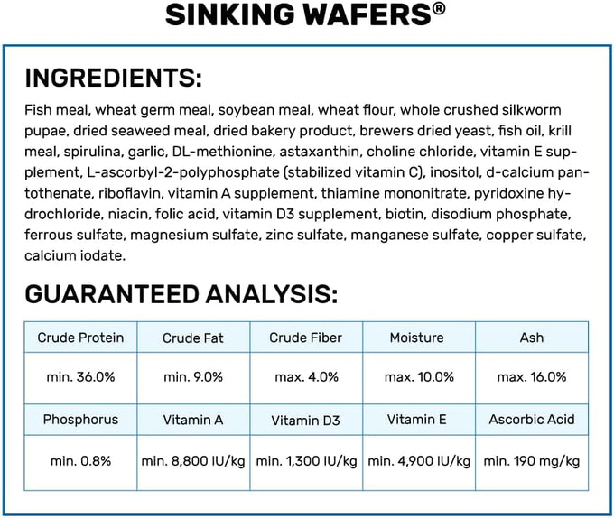 Hikari Tropical sinking wafers for catfish, loaches, and bottom feeders, 3.88 oz, scientifically formulated and highly nutritious