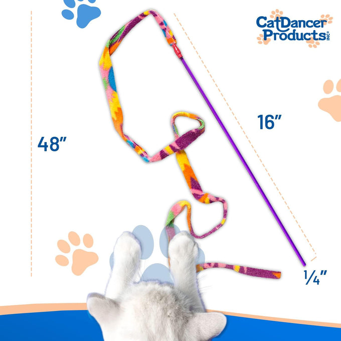 Cat Dancer Products Charmer Interactive Cat Toy with Polycarbonate Wand and Colorful Fabric