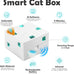 Migipaws Automatic MigiBox Plus Cat Toys 3-in-1 Interactive Pounce Mystery Under 12 Holes Rechargeable White Kitten Toy