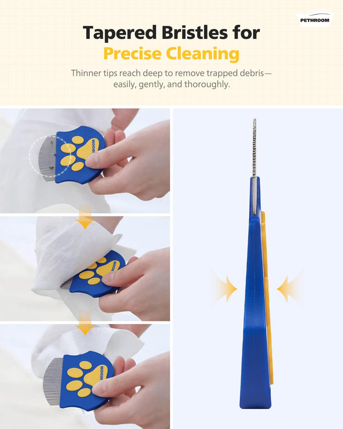 Pethroom stainless steel pet eye comb for cats and dogs, gentle grooming tool with compact design