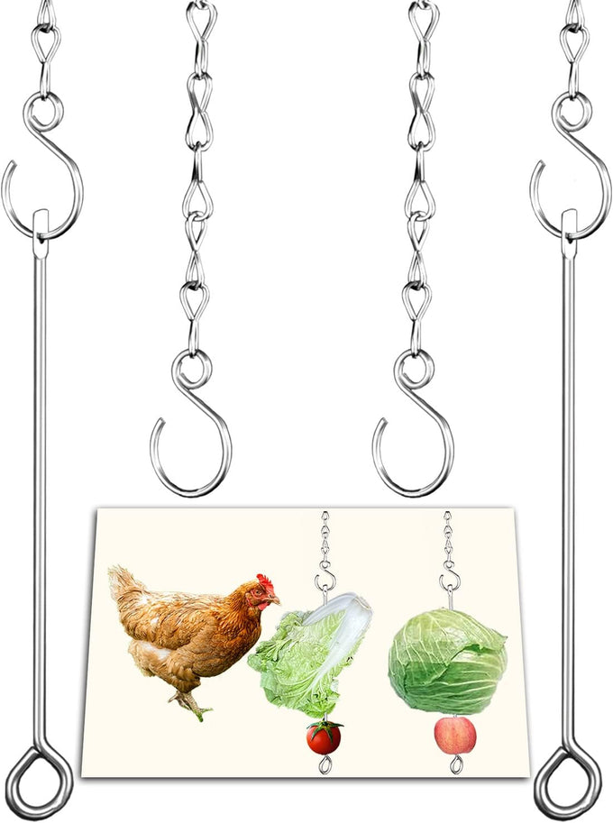 304 Stainless Steel Chicken Vegetable Hanging Feeder Toy for Hens Pet Chicken Veggies Skewer Fruit Holder