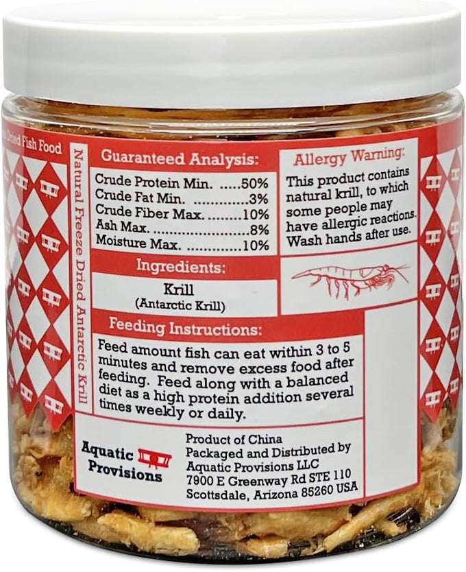 Antarctic Krill Fish Food - 1 oz, 100% Natural, High Protein, Freeze Dried for Freshwater and Marine Aquarium Fish