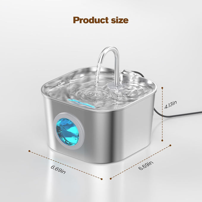 cat stainless steel water fountain 304 for cats/dog indoor automatic watering