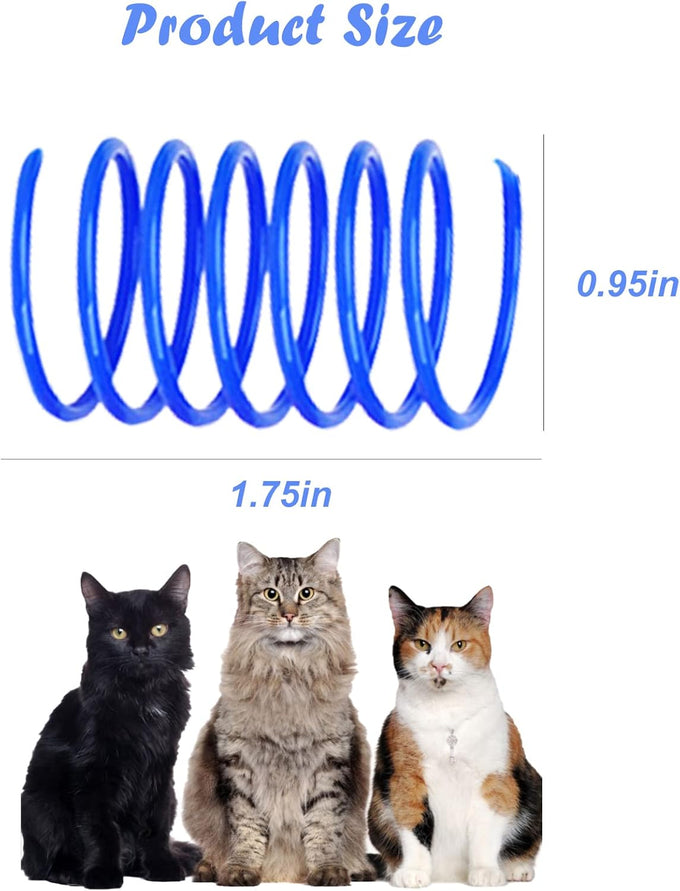 ISMARTEN pet cat toys 100 pack colorful plastic coil springs for kitten pets random color