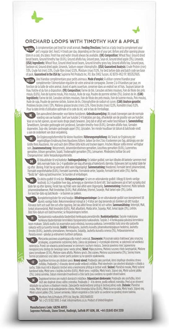 Selective Naturals Orchard Loops with Timothy Hay & Delicious Apple, Pack of 4, Natural Pet Treats