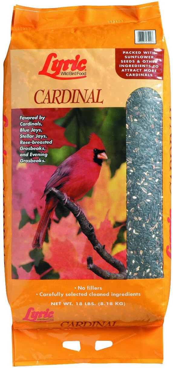 cardinal wild bird seed mix with premium sunflower and safflower seeds 18 lb bag