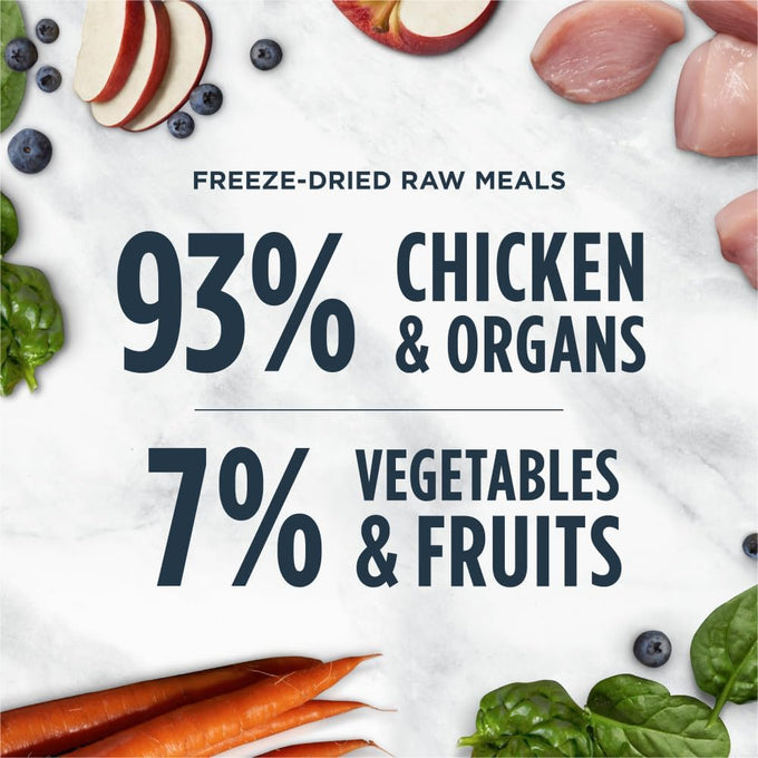 Instinct raw freeze-dried chicken cat food 9.5 oz bag, made in usa with 93% meat and non-gmo fruits
