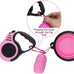 petimp lightweight 16ft retractable dog leash set with pink folding bowl and accessories