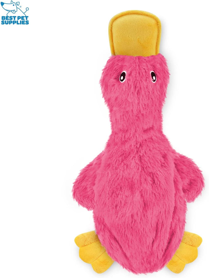 best-pet-supplies-interactive-squeaky-dog-chew-toy-crinkle-duck-light-pink-large