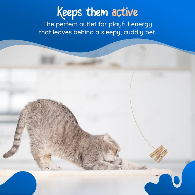 Cat Dancer Interactive Cat Toy 2 Pack - 30 inches Flexible Wire with Paper Roll - Engaging Play for Cats