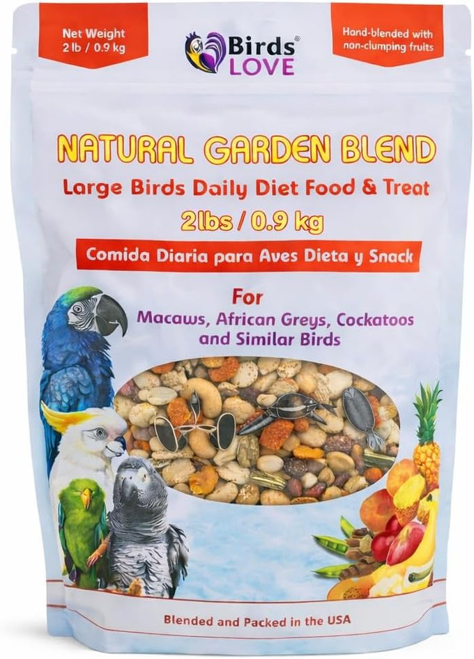 Parrots love all natural garden blend bird food 2lb, no artificial coloring or preservatives