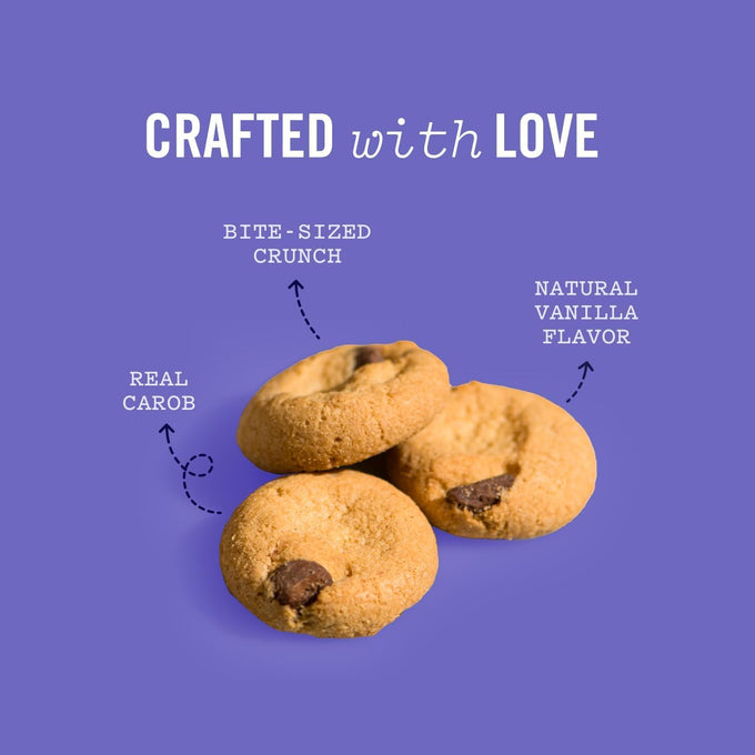 Three Dog Bakery Mini Carob Chip Cookies 8 oz Crunchy Dog Treats with Real Ingredients