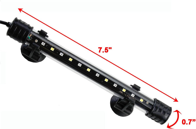 AQUANEAT 7.5 inch submersible aquarium underwater fish tank light for 8-12 inch tanks with 12 LEDs
