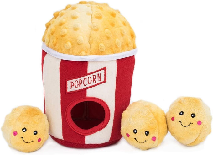 ZippyPaws Burrow - Interactive Dog & Puppy Toy for Boredom, Stimulating Pet Products, Small & Medium Dogs, Popcorn Bucket
