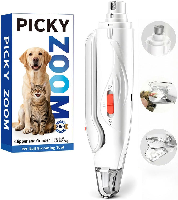 2-in-1 dog & cat nail clippers with light, sharp blade, painless quiet pet nail claw trimmers for small medium large pets