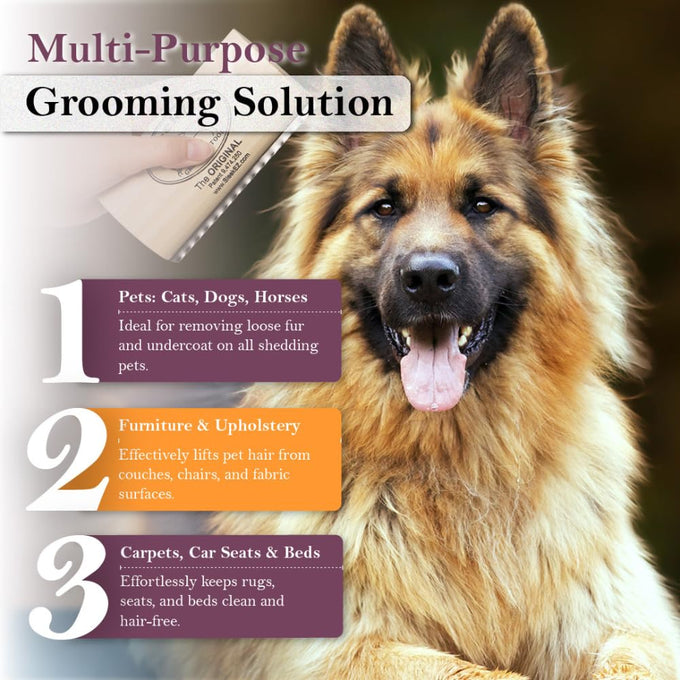 SleekEZ Dog Brush for All Fur Types, Reduces Shedding by 95%, Made in USA, 5 inch