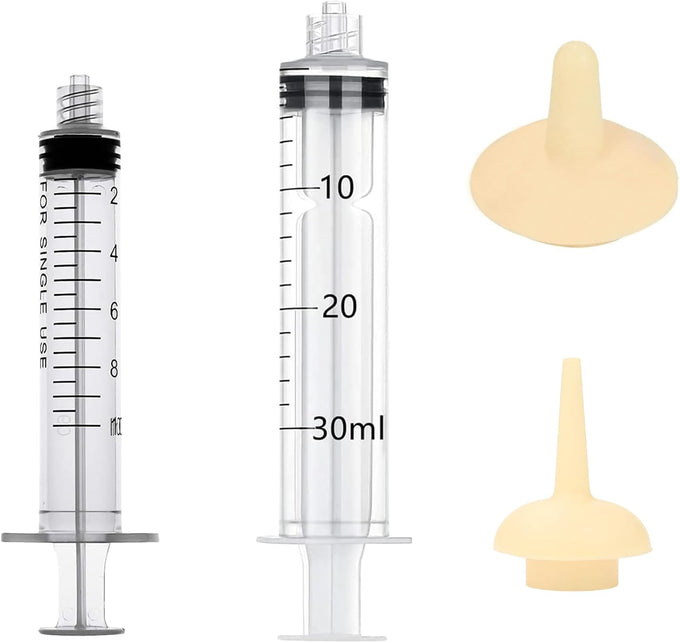 pet feeding syringe with silicone nipple 5ml and 10ml syringes for newborn kittens puppies and small animals