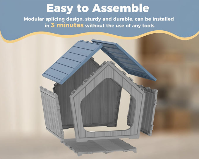 drato dog house indoor outdoor durable resin material houses for small dogs weatherproof cozy shelter