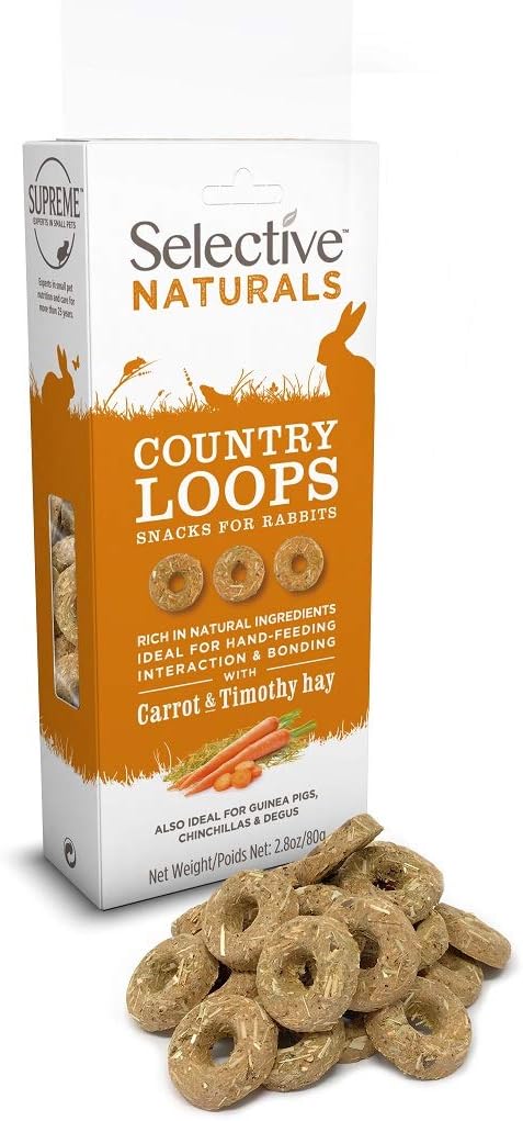 Selective Naturals Country Loops with Carrot & Timothy Hay 4-Piece Bundle for Small Pets