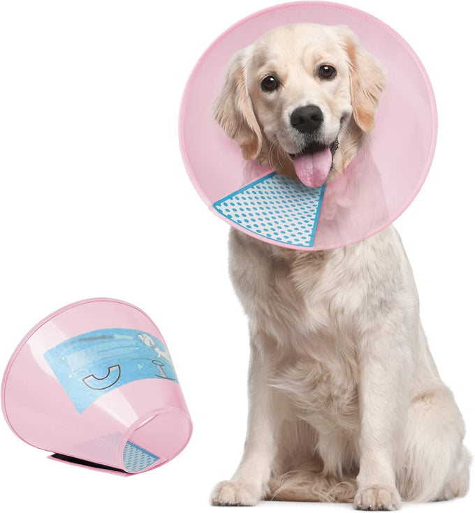 Supet adjustable dog cone collar for large medium small dogs, comfortable pet recovery, Elizabethan neck collar