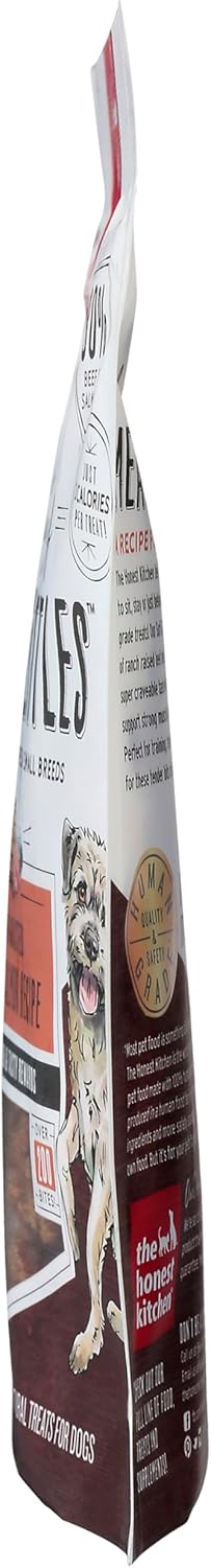 Honest Kitchen Human Grade Dog Treats Surf & Turf Meaty Littles with Beef & Salmon Recipe, 4 oz Bag, USA Made