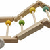 12-inch foldable hardwood parrot climbing bridge with colorful beads, 2 pack tri-section cage accessories for small birds