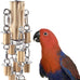 KATUMO 304 Stainless Steel and Natural Hardwood Large Bird Parrot Toy with Detachable Parts for Macaws, Cockatoos, African Greys