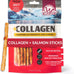 Wild Eats Collagen Real Salmon Bully Sticks for Dogs 25ct, Long Lasting Grain Free High Protein Dog Chews