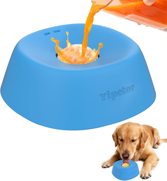 Yipetor 3/4 Cup Enrichment Ball-Roll Dog Lick Bowl for Large Medium Small Breeds Dietary Supplement