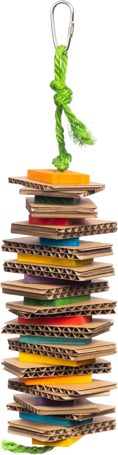 prevue pet products playfuls shredding stack bird toy 60247 for small and medium birds