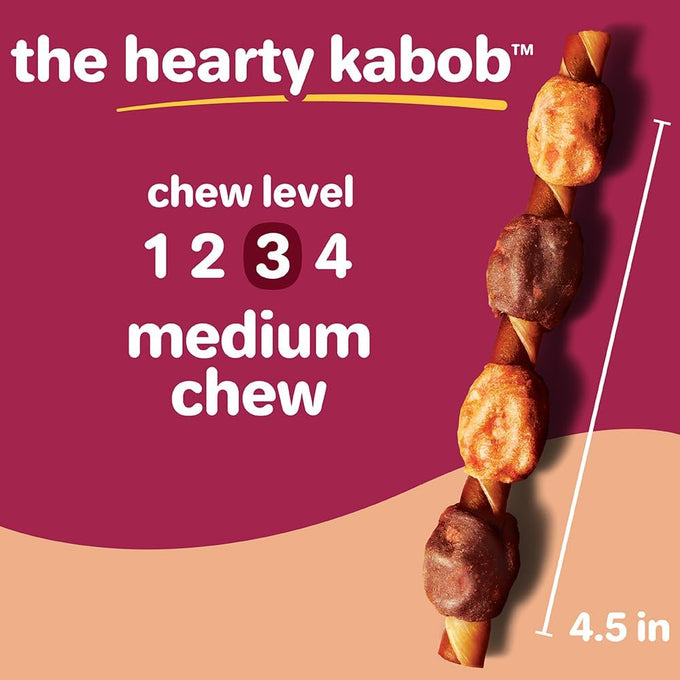 Hartz Oinkies Hearty Kabob Dog Treats with 100% Real Chicken Duck Sweet Potato Carrot Rawhide-Free Natural Dog Chews 18 Count