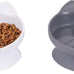 Whisker-friendly elevated cat bowls set of 2 white and gray modern pedestal design