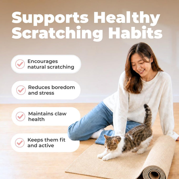 Best Pet Supplies Catify Beige Cat Scratcher, Peel & Stick, Claw Safe, Furniture Saver, Indoor Play, Natural Cat Behaviors, Heavy Duty, L: 39"