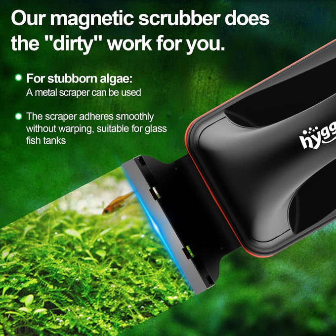 hygger magnetic aquarium fish tank glass cleaner for 0-0.25 inch thick glass aquariums tank