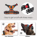 Phoepet medium size reflective dog harness with handle, easy to put on and take off, orange color