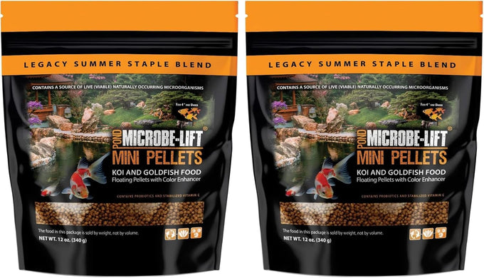 Microbe-Lift Mini Floating Fish Food Pellets for Small Live Goldfish and Koi, 2.25 Pounds, Pond and Water Garden Use