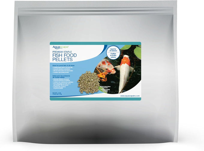 Aquascape premium staple pond and koi fish food for all sizes, 2.2-pound mixed pellet bag