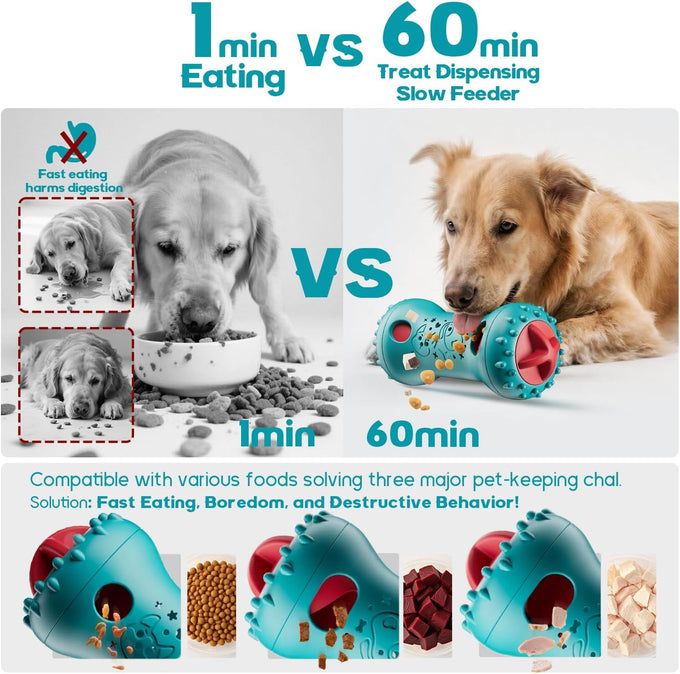 knitly rigid nylon adjustable treat dispensing dog toy for large and small breeds
