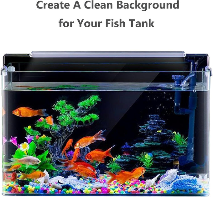 xcno black fish tank static cling background, 47 x 18 in, waterproof, tear resistant