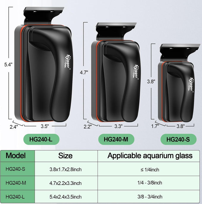 hygger magnetic aquarium fish tank glass cleaner for 0-0.25 inch thick glass aquariums tank