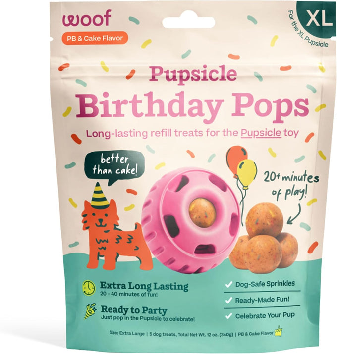 woof pupsicle chicken refill pops, wholesome dog treats for dogs 25-75 lbs, 7 count