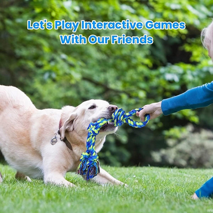 Feeko heavy duty dog rope toys 2 pack for large breed aggressive chewers, indestructible teeth cleaning tug of war toy
