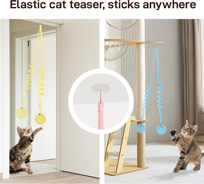 Potaroma 3-piece Fluffy Cat Catnip Ball Toys with Bell for Indoor Kittens and Adult Cats