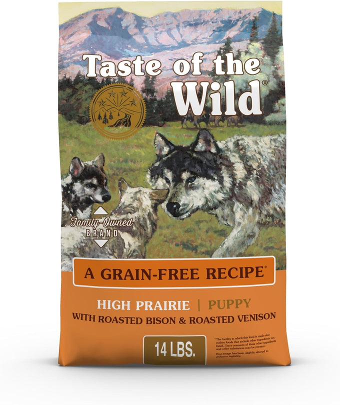 Taste of the Wild High Prairie Puppy Grain-Free Dry Dog Food, 14lb