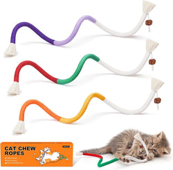 Potaroma Cat Toys Chew Ropes Set with Refillable Natural Catnip for Indoor Kittens and Cats